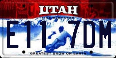 UT license plate E117DM