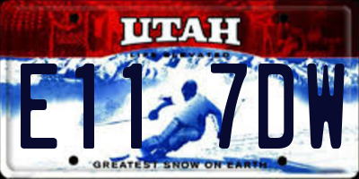 UT license plate E117DW