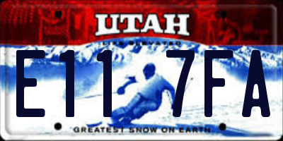 UT license plate E117FA