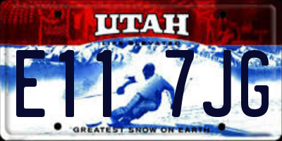 UT license plate E117JG