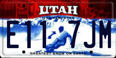 UT license plate E117JM