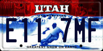 UT license plate E117MF