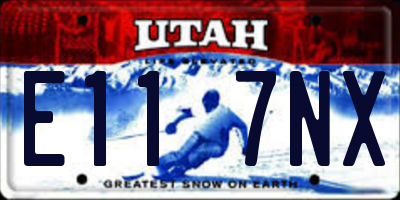 UT license plate E117NX