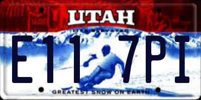 UT license plate E117PI
