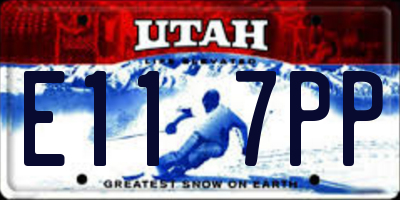 UT license plate E117PP