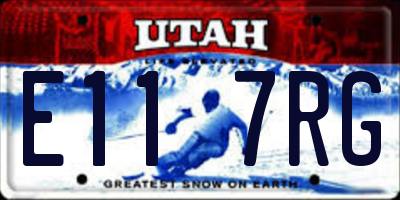 UT license plate E117RG