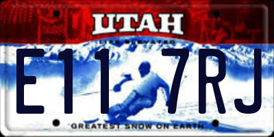 UT license plate E117RJ