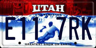 UT license plate E117RK