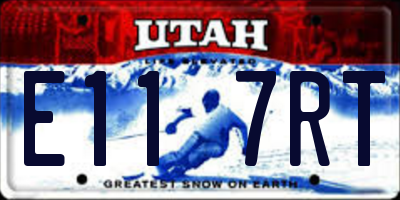 UT license plate E117RT