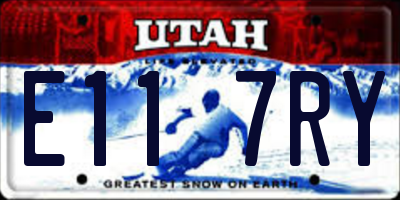 UT license plate E117RY