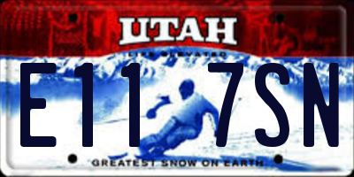 UT license plate E117SN