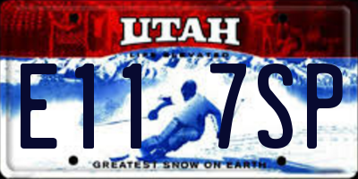UT license plate E117SP