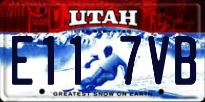 UT license plate E117VB