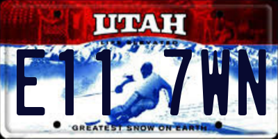 UT license plate E117WN