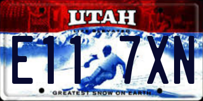 UT license plate E117XN