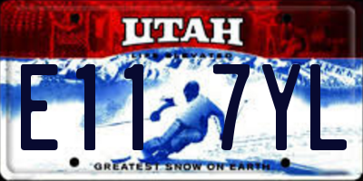 UT license plate E117YL