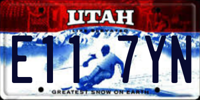 UT license plate E117YN