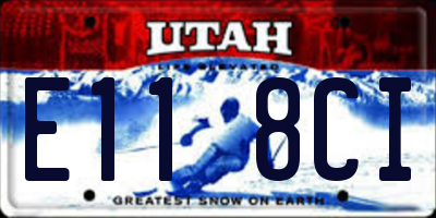 UT license plate E118CI