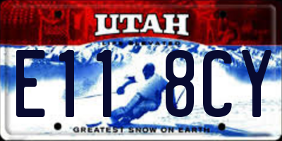 UT license plate E118CY