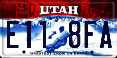 UT license plate E118FA