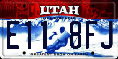 UT license plate E118FJ