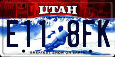 UT license plate E118FK