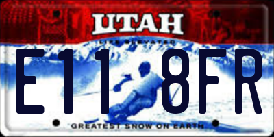 UT license plate E118FR
