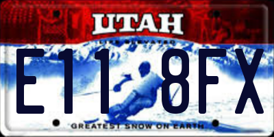 UT license plate E118FX