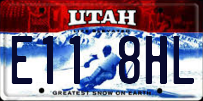 UT license plate E118HL