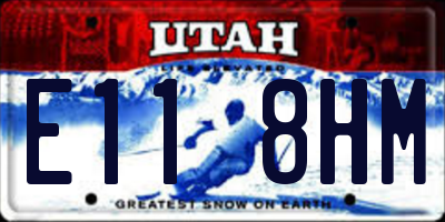 UT license plate E118HM