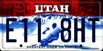 UT license plate E118HT