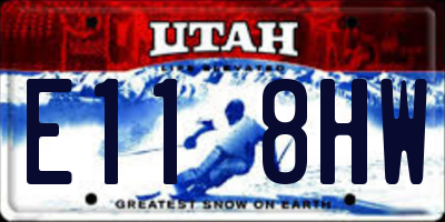 UT license plate E118HW