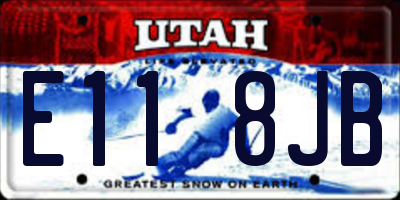 UT license plate E118JB