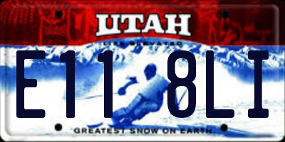 UT license plate E118LI