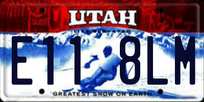 UT license plate E118LM