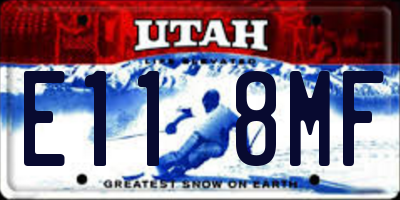 UT license plate E118MF