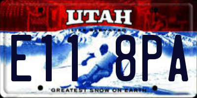 UT license plate E118PA