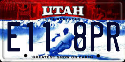 UT license plate E118PR