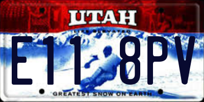 UT license plate E118PV