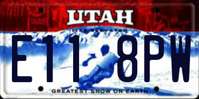 UT license plate E118PW