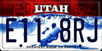 UT license plate E118RJ
