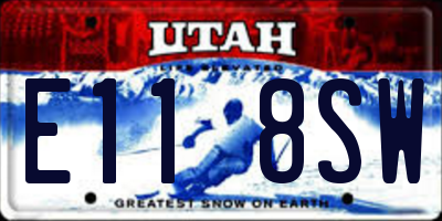 UT license plate E118SW