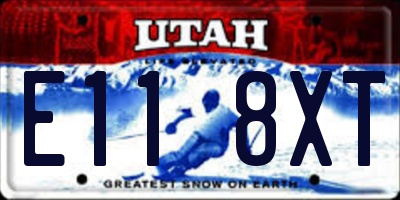 UT license plate E118XT
