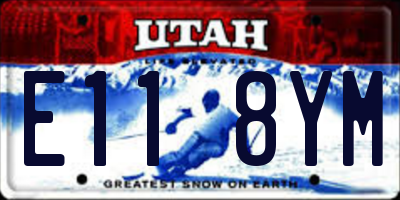 UT license plate E118YM