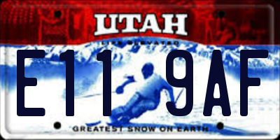 UT license plate E119AF