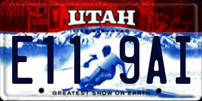 UT license plate E119AI