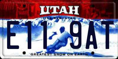 UT license plate E119AT