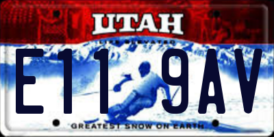 UT license plate E119AV