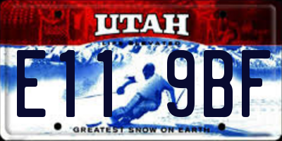 UT license plate E119BF