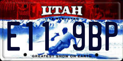 UT license plate E119BP